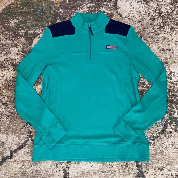 NWOT VINEYARD VINES Navy/Teal Pullover, Size Medium - Picture 1 of 9